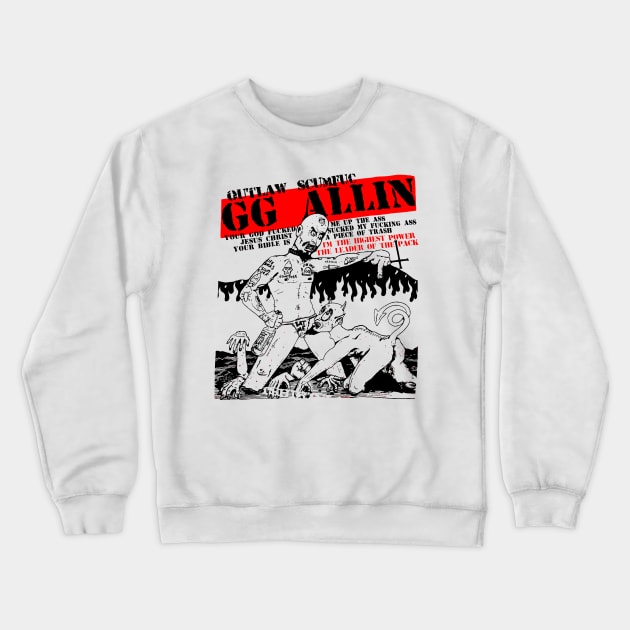 GG Allin Outlaw Scum Vintage \m/ Design Crewneck Sweatshirt by darklordpug